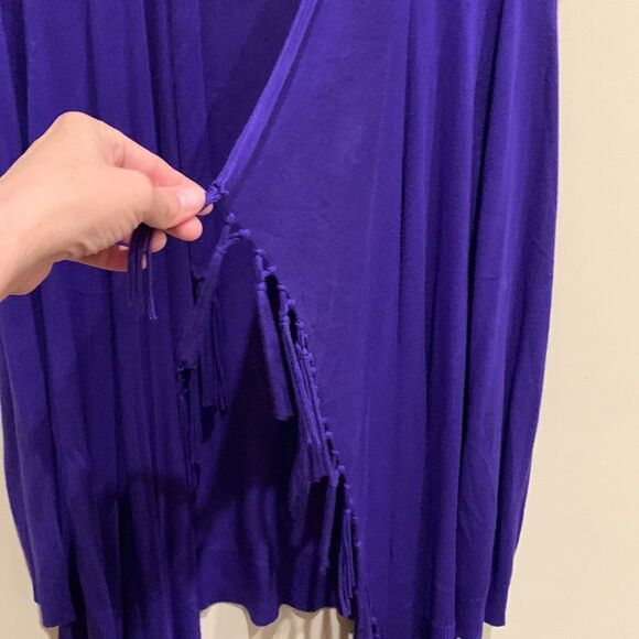 Chicos Drape Purple Cardigan  - Picture 2 of 11